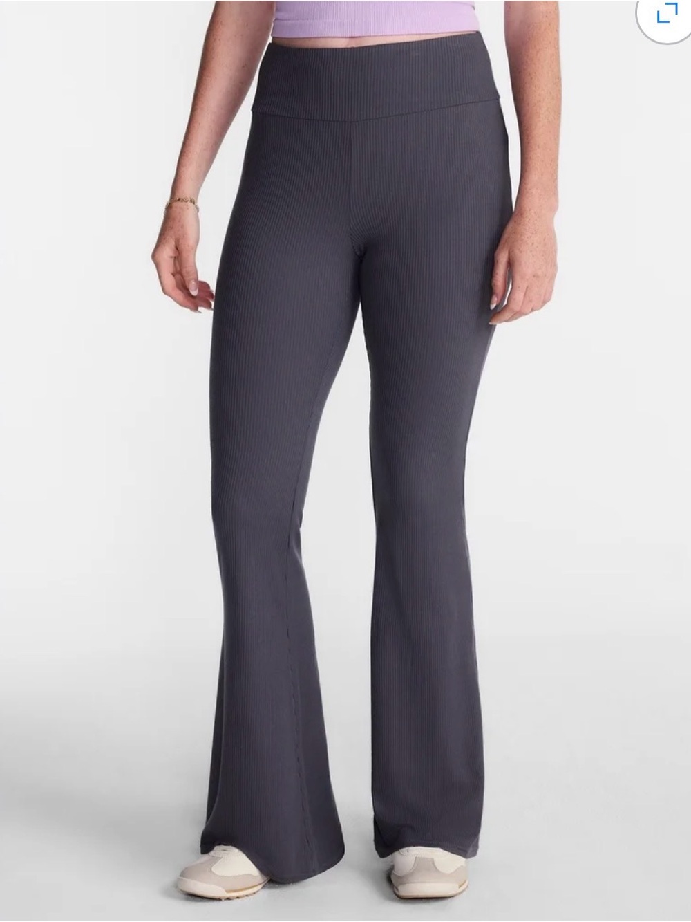 NWT No Boundaries Grey Ribbed Flare Pants Leggings Pull On Pants XL 16-18